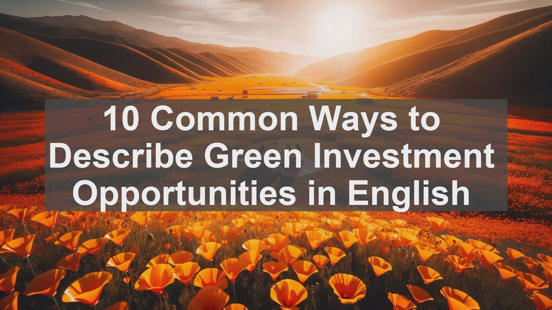 'Video thumbnail for 10 Common Ways to Describe Green Investment Opportunities in English '