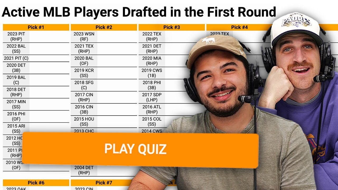 'Video thumbnail for Can we name every active First Round Draft Pick? (MLB Sporcle)'