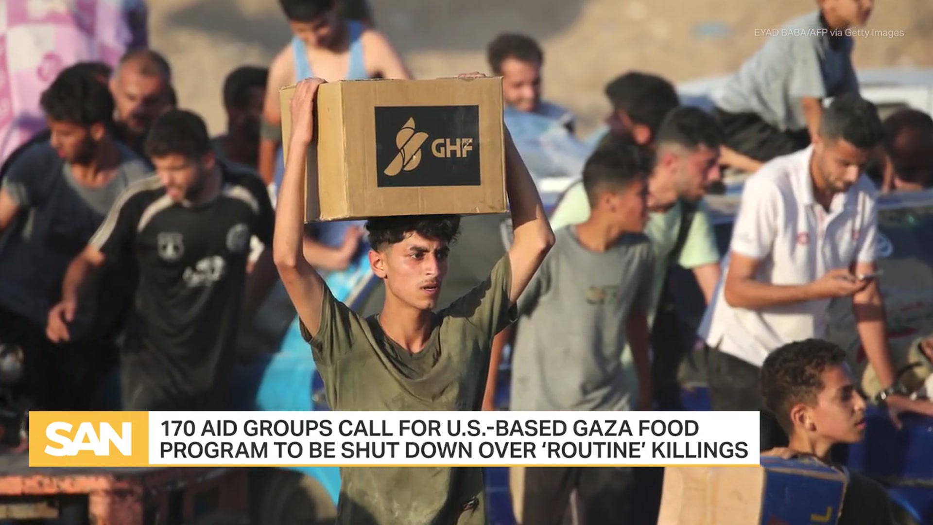 'Video thumbnail for 170 aid groups want US-based Gaza food program closed over ‘routine’ killings'
