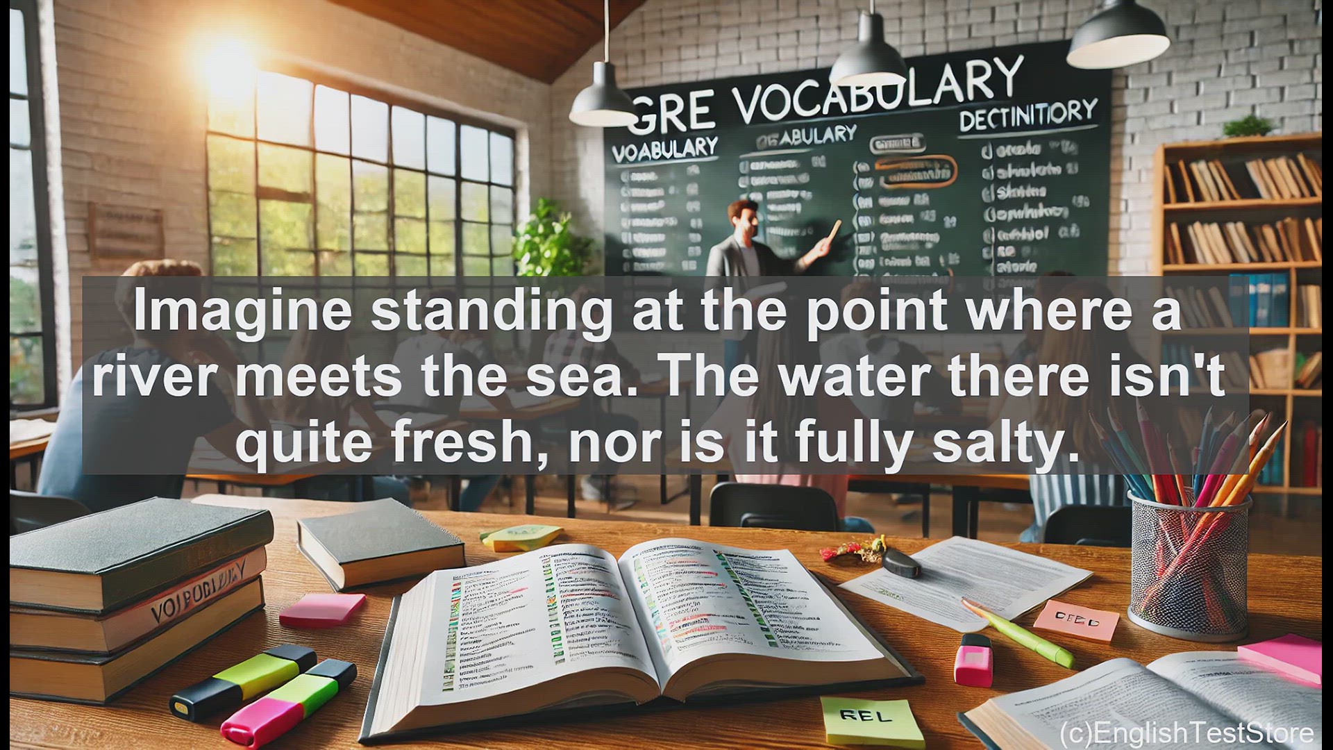 'Video thumbnail for GRE Vocabulary Lesson: Mastering the Meaning of Brackish - A Key to GRE Success'