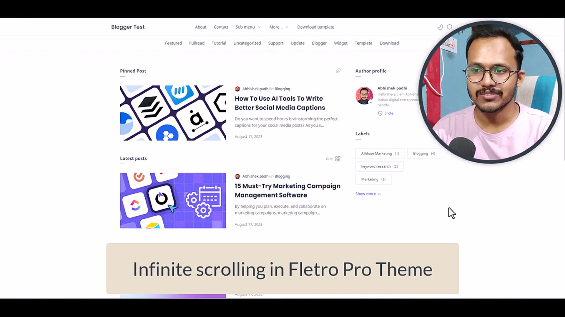 'Video thumbnail for How to Enable infinite scrolling in Fletro Pro theme (Part - 06)'