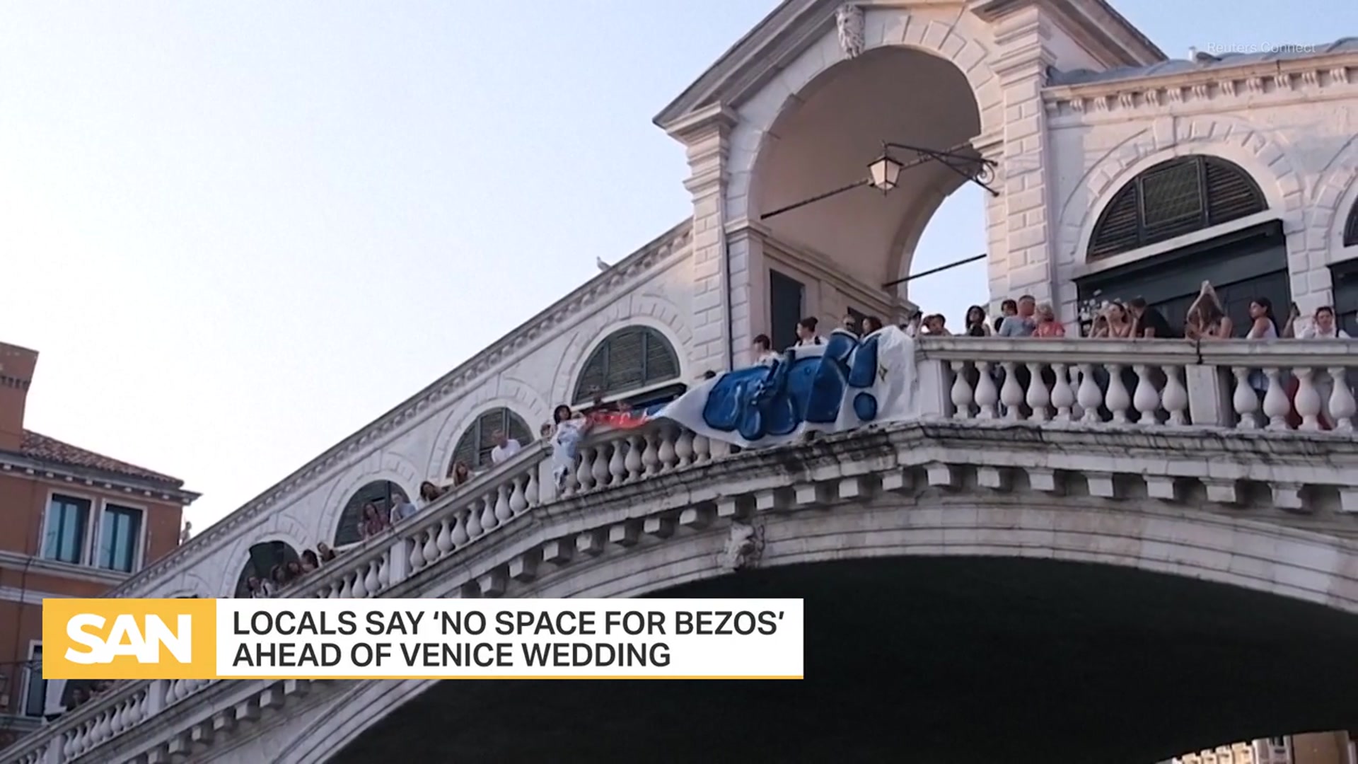 'Video thumbnail for Protesters plan to disrupt Jeff Bezos' Venice wedding for overtourism concerns'