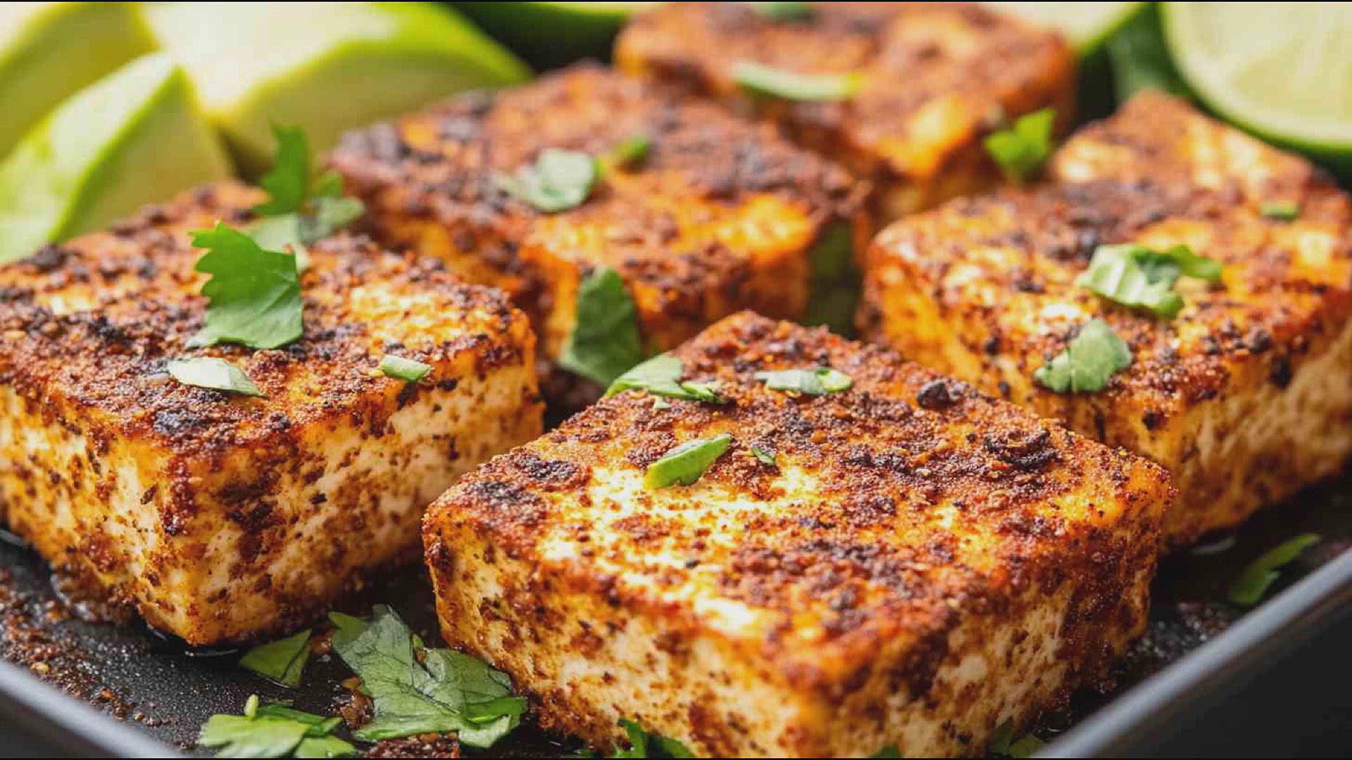 'Video thumbnail for Cajun Spiced Air Fryer Tofu Recipe'