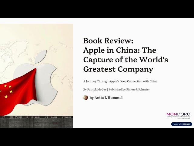 Video thumbnail for Book Review: Apple in China: The Capture of the World's Greatest Company by Patrick McGee