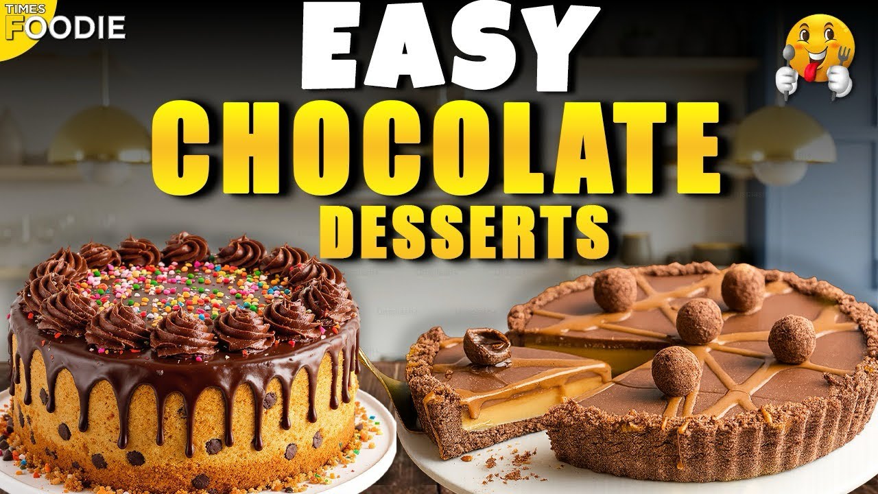 Video thumbnail for Quick & Easy Chocolate Dessert Recipes | Chocolate Chip Cookie Cake & Chocolate Tart