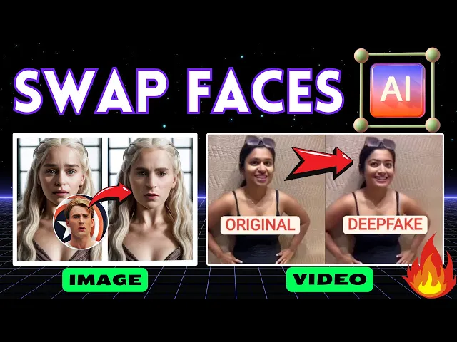 'Video thumbnail for I Swapped Faces in Videos and Images using AI in Minute using Free Deepfake'