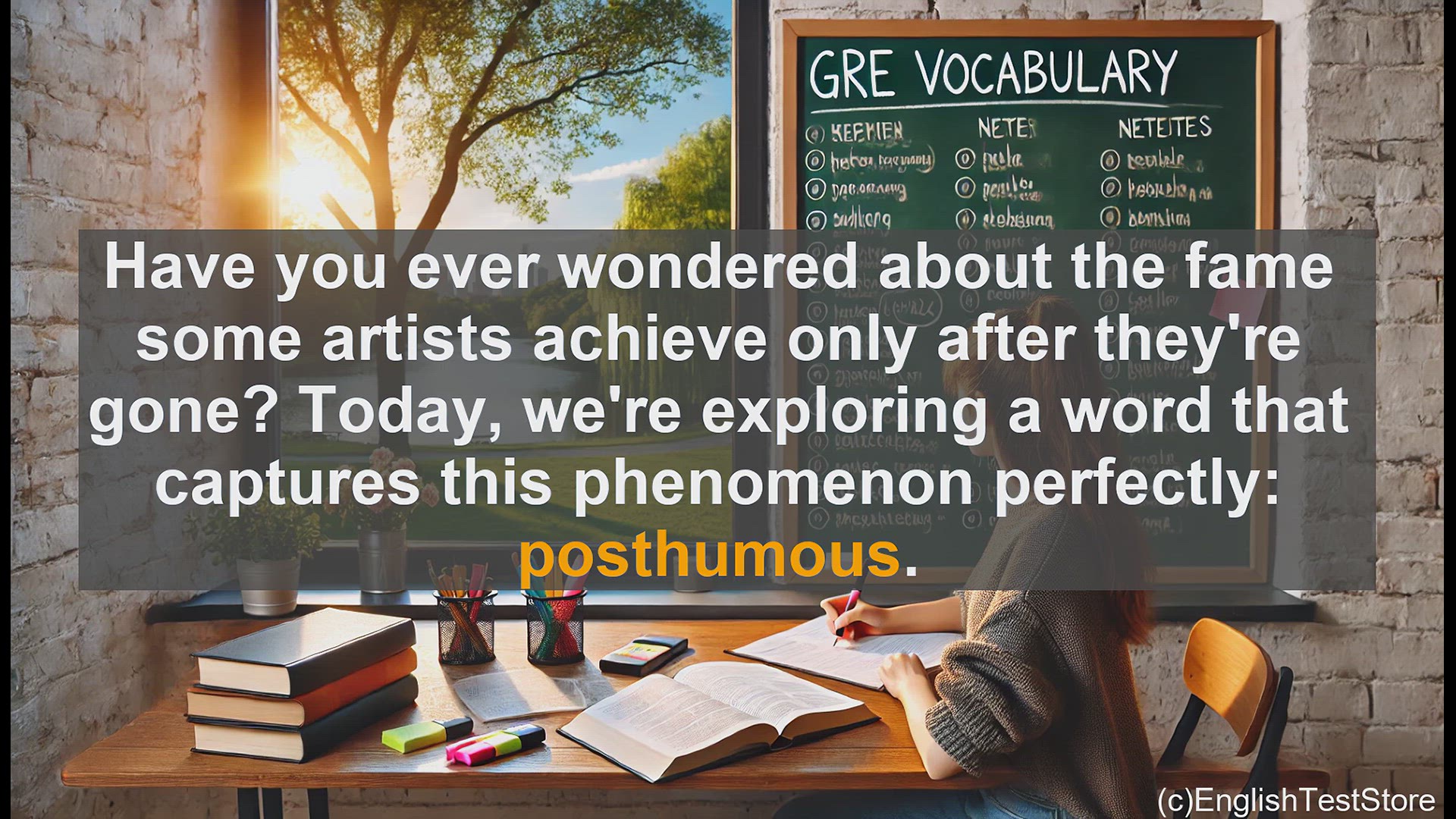 'Video thumbnail for GRE Vocabulary Lesson: Posthumous Fame - Exploring the Legacy Beyond Life'