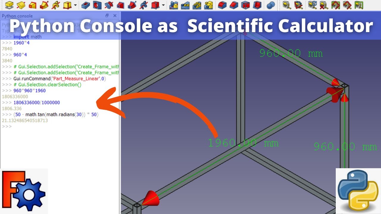 'Video thumbnail for Use Python Console as Scientific Calculator in FreeCAD | FreeCAD Tutorial | FreeCAD Python |'