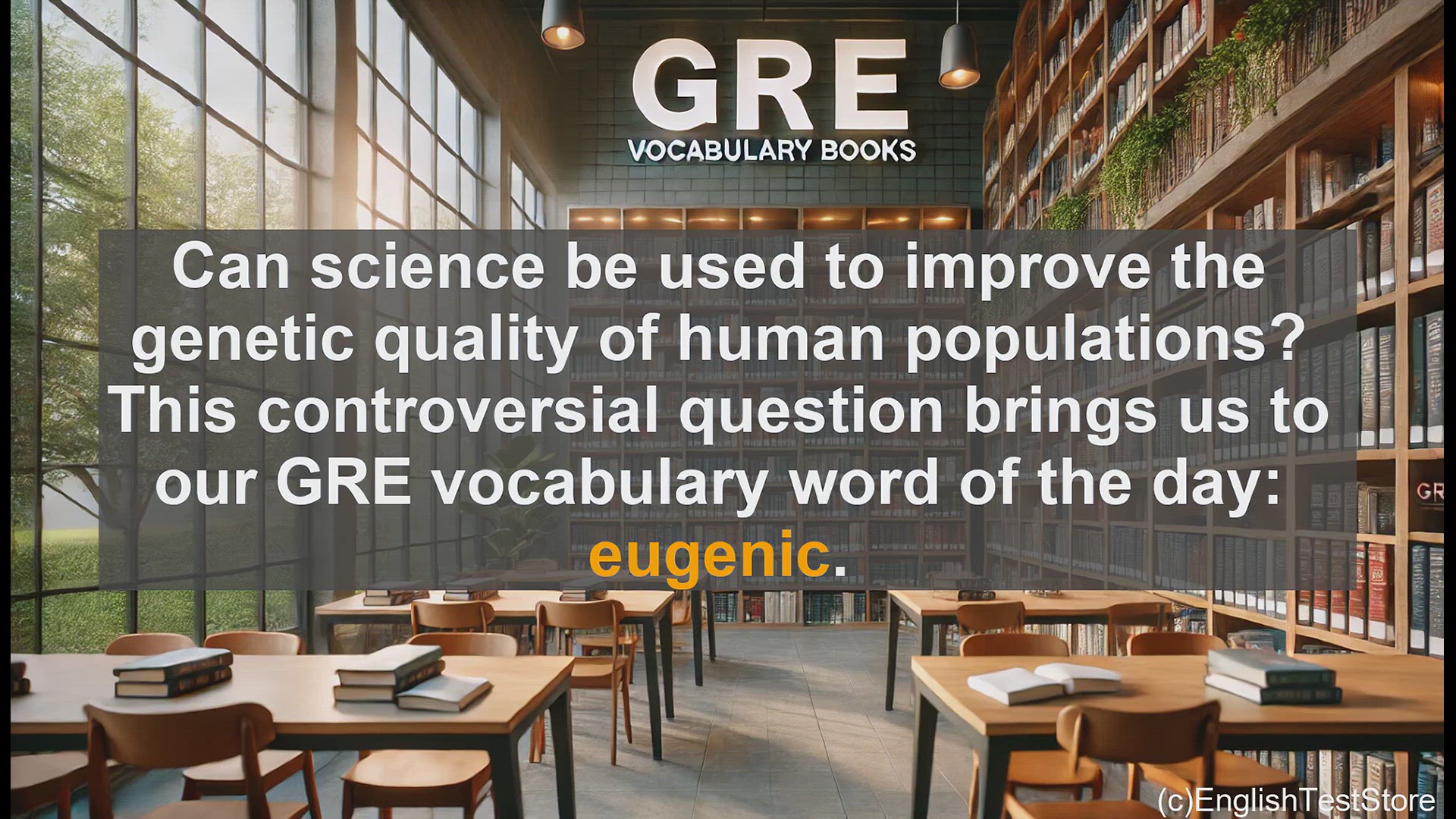 'Video thumbnail for GRE Vocabulary Lesson: The Controversial Concept of Eugenics'