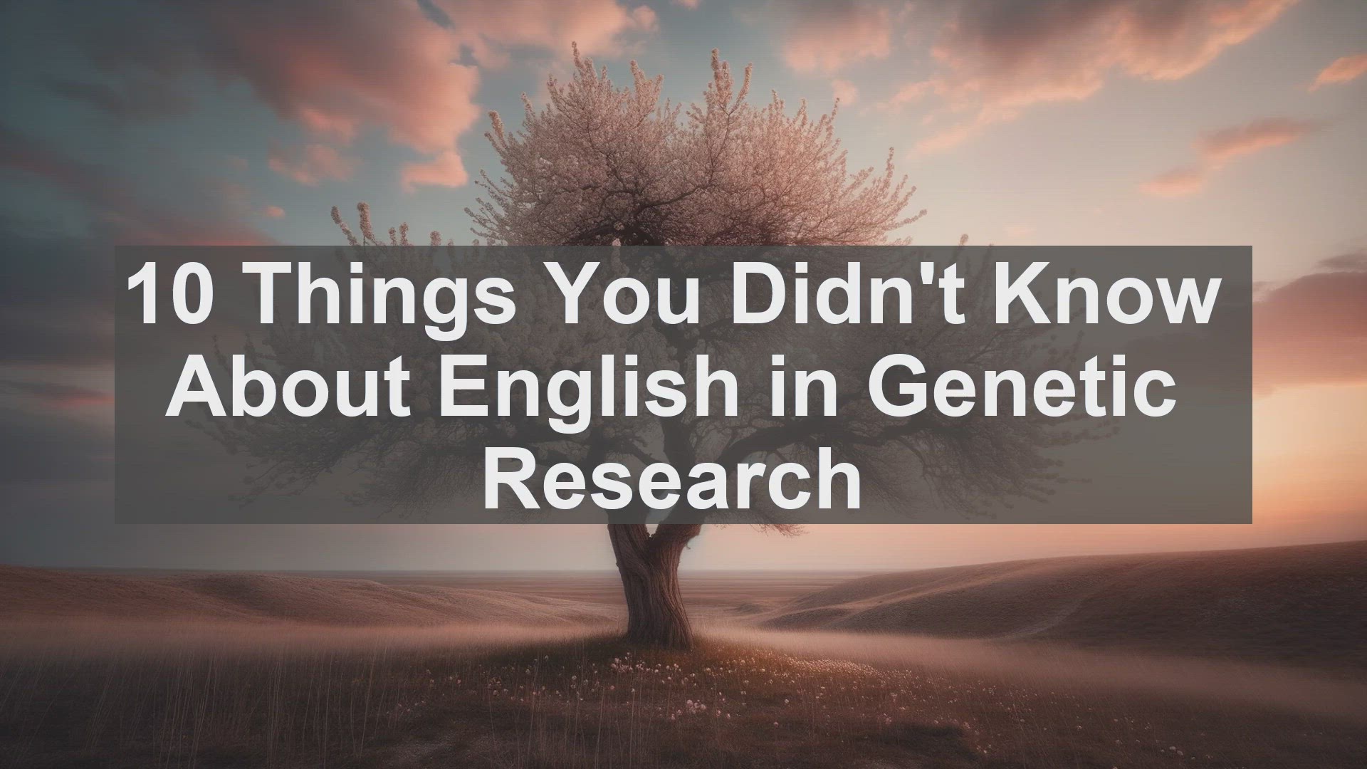 'Video thumbnail for 10 Things You Didn't Know About English in Genetic Research '