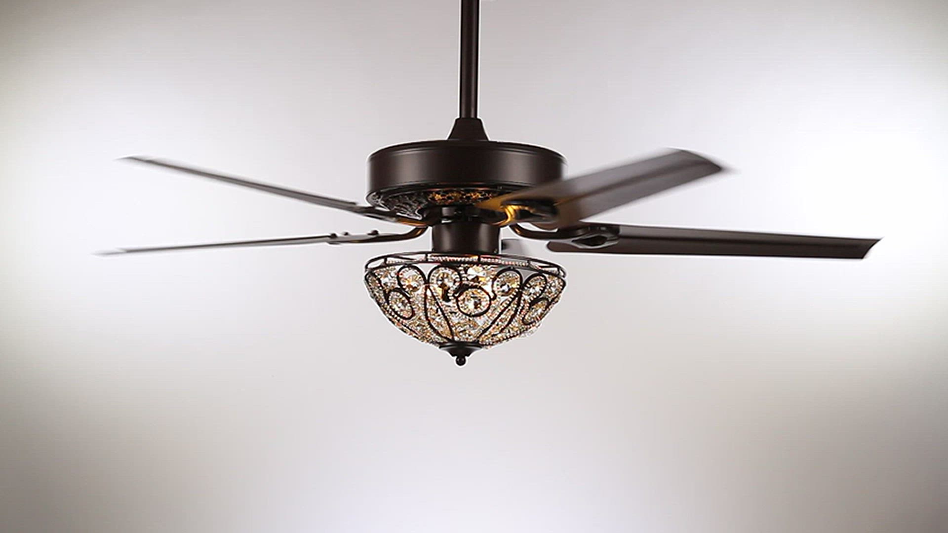 'Video thumbnail for JONATHAN Y JYL9704A Ali 48- 3-Light Wrought Iron LED Ceiling Fan '