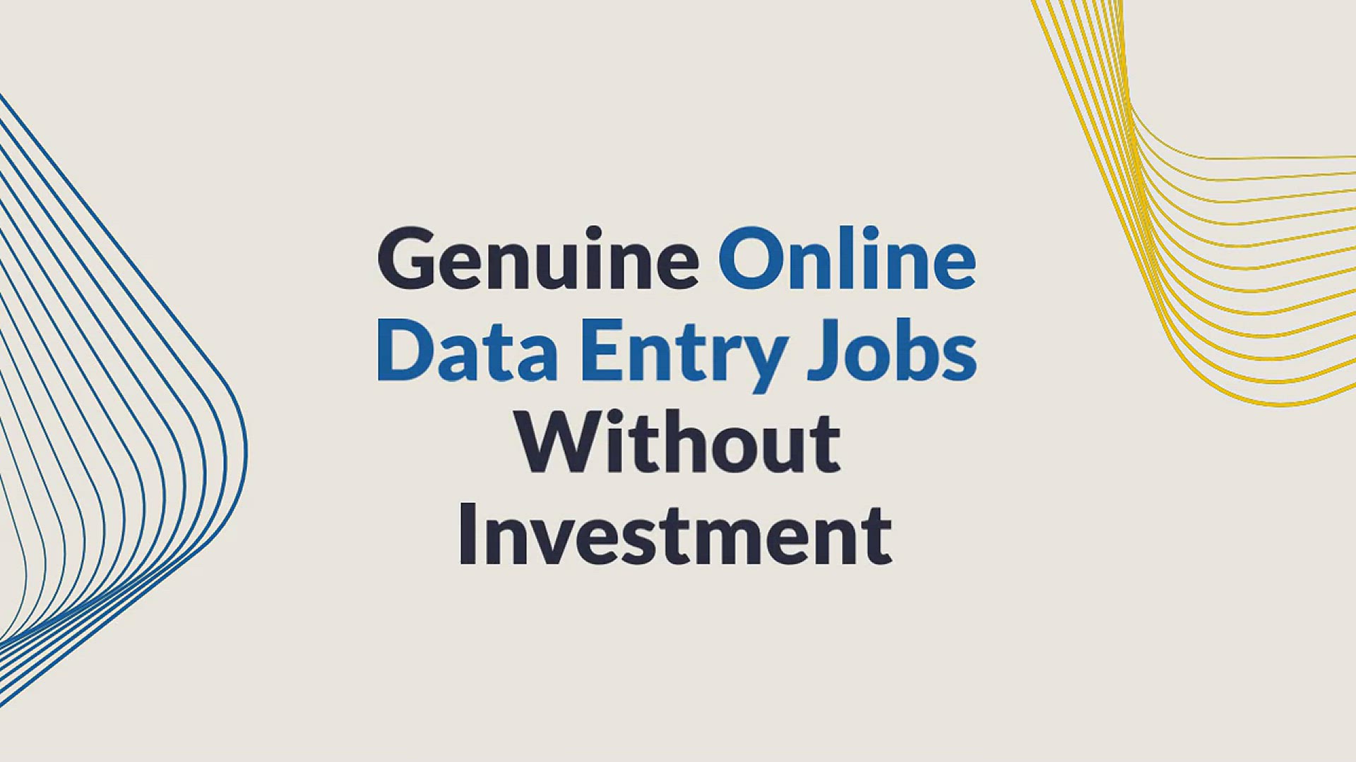 'Video thumbnail for Genuine Online Data Entry Jobs Without Investment'