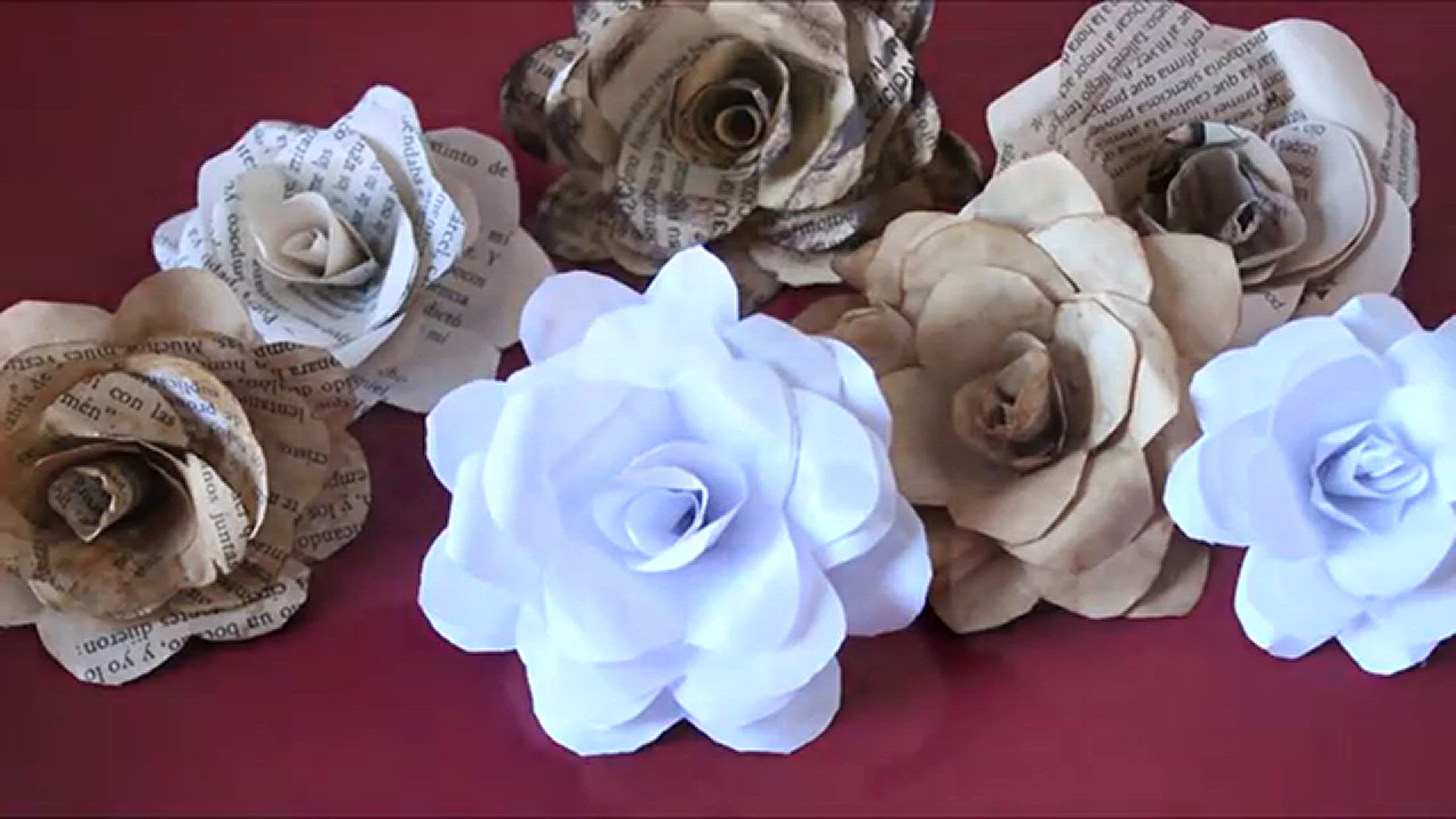 'Video thumbnail for Flores Vintage de papel reciclado'