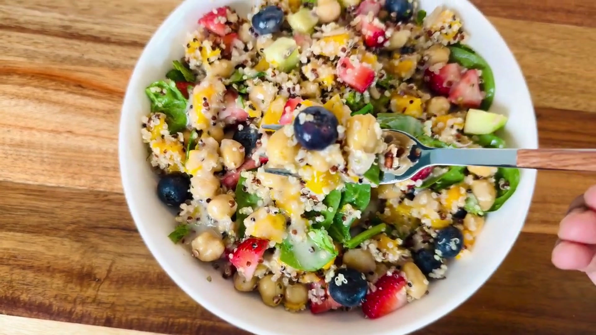 Video thumbnail for High Protein Salad (20g) _ Mango Berry Quinoa Bowl _ Easy Meal Prep _ Tasty(720P_HD)