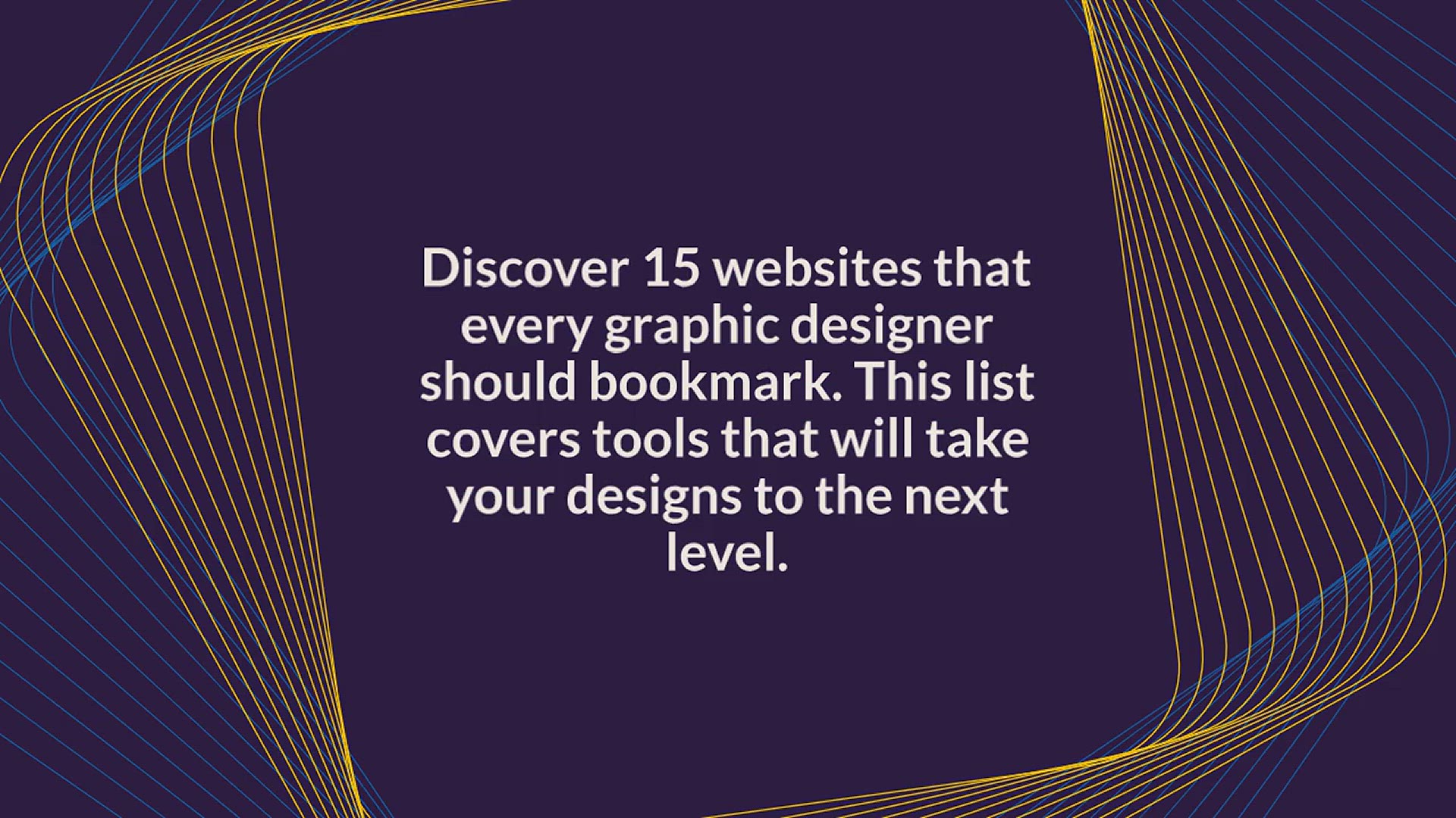 'Video thumbnail for 15 Websites Every Graphic Designer Should Bookmark'