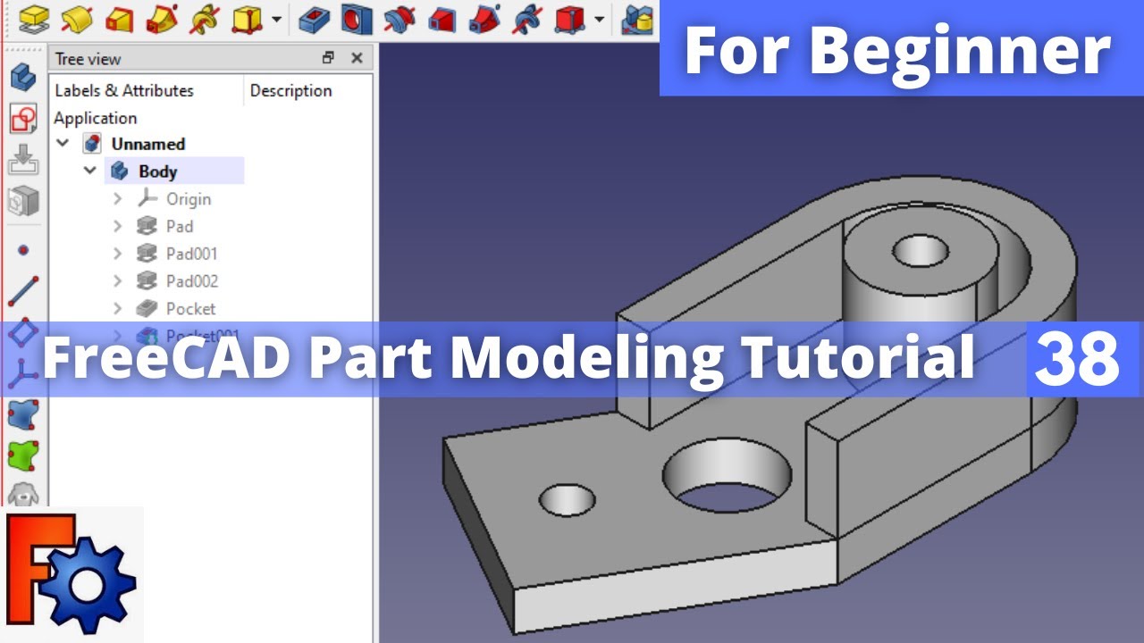 'Video thumbnail for FreeCAD Part Modeling Tutorial 38 | FreeCAD Tutorial | FreeCAD Part Design | Mechnexus |'