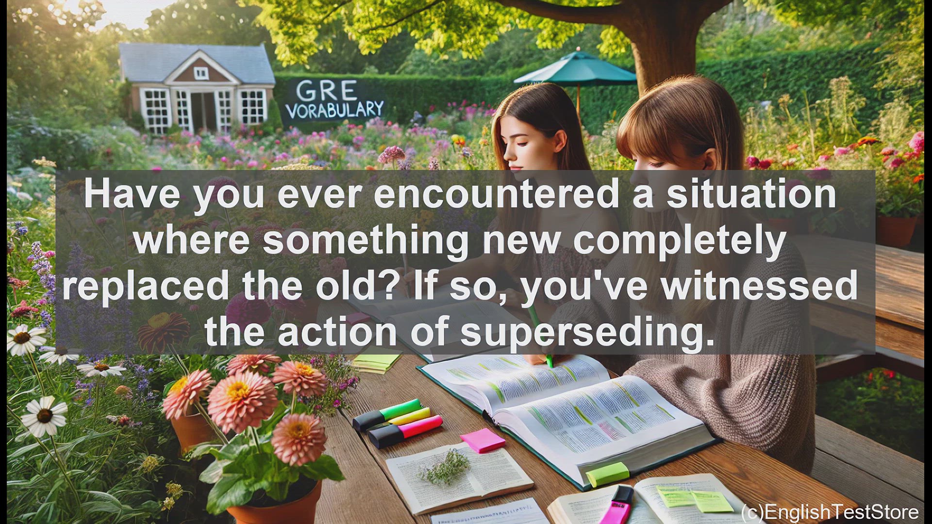 'Video thumbnail for GRE Vocabulary Lesson: Superseding the Old - Exploring the Meaning and Usage of 'Supersede''