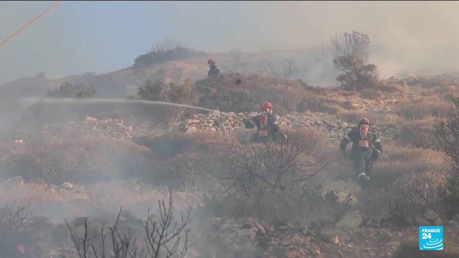 'Video thumbnail for Thousands evacuated as Greek, Turkish wildfires rage'