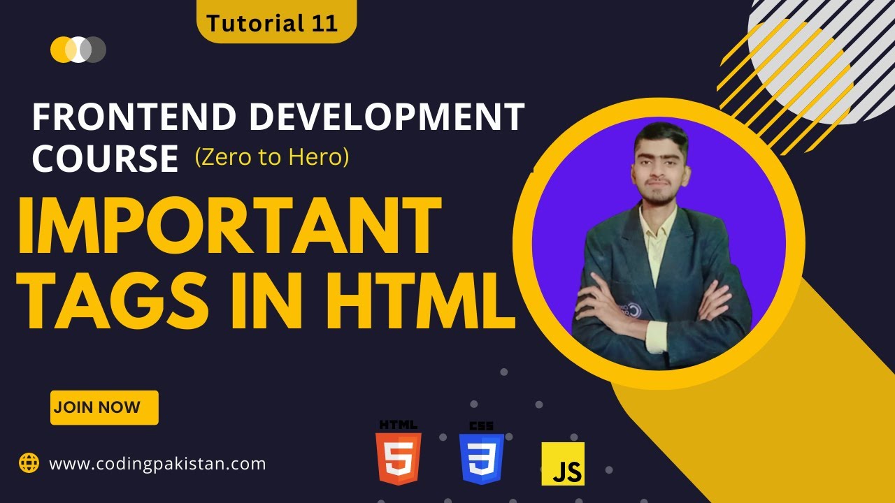 'Video thumbnail for Comments, div, nav and some important tags in HTML - Frontend Development Course - Tutorial 11'