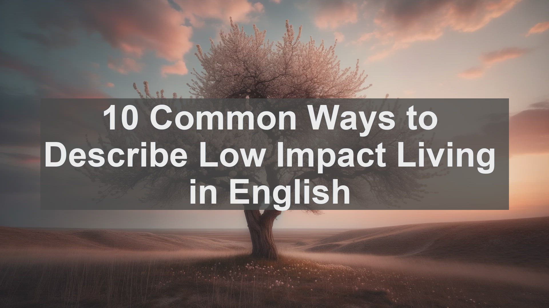 'Video thumbnail for 10 Common Ways to Describe Low Impact Living in English '