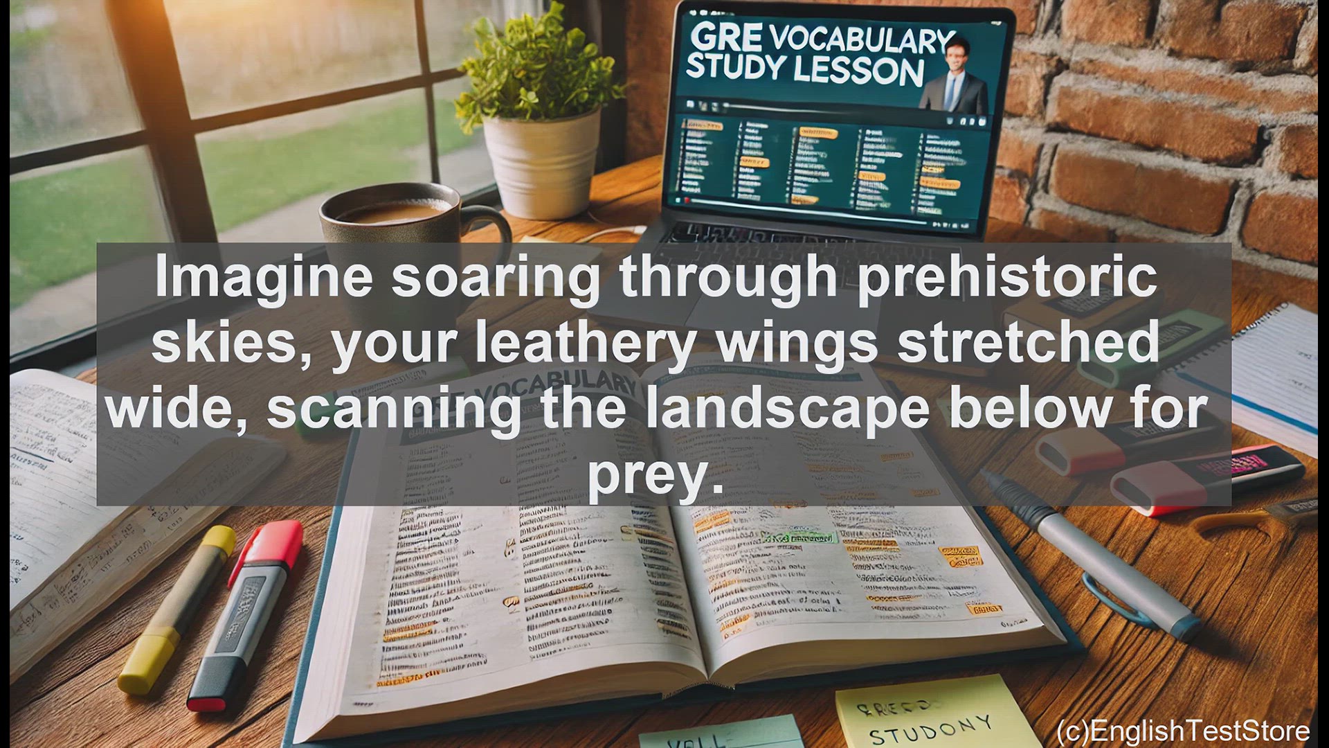 'Video thumbnail for GRE Vocabulary Lesson: Soaring Through the Past - Exploring the Fascinating World of Pterodactyls'