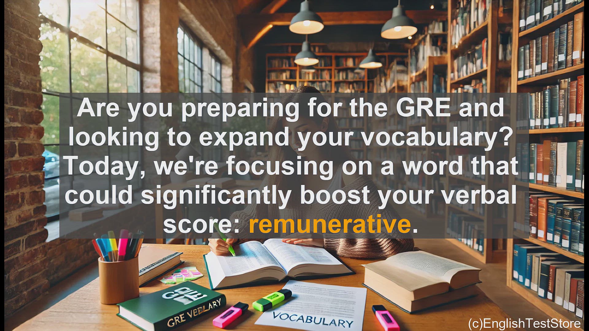 'Video thumbnail for GRE Vocabulary Lesson: Boost Your GRE Vocabulary - Understanding the Word 'Remunerative''