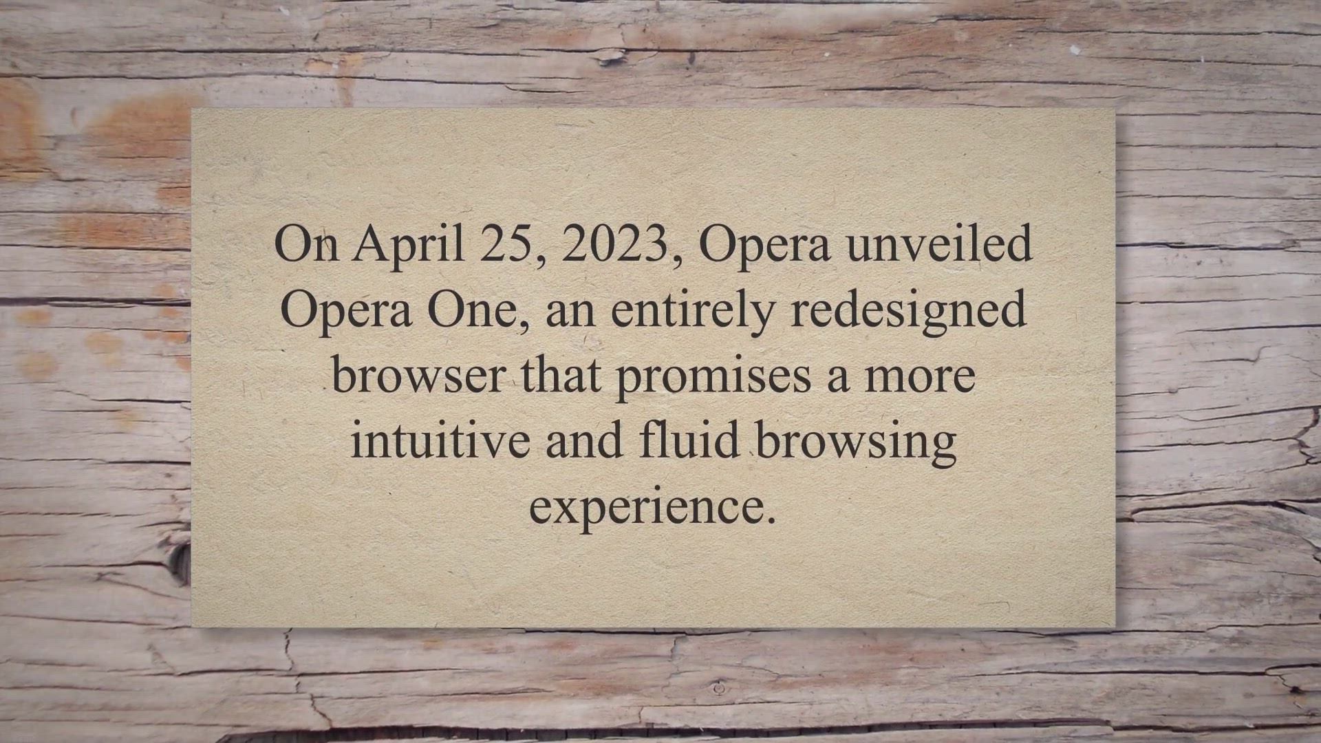 'Video thumbnail for Opera One: A Redesigned Browser with Revolutionary Features'