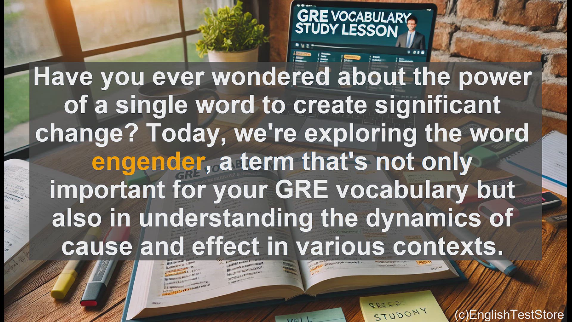 'Video thumbnail for GRE Vocabulary Lesson: The Power of Engender - Exploring Cause and Effect'