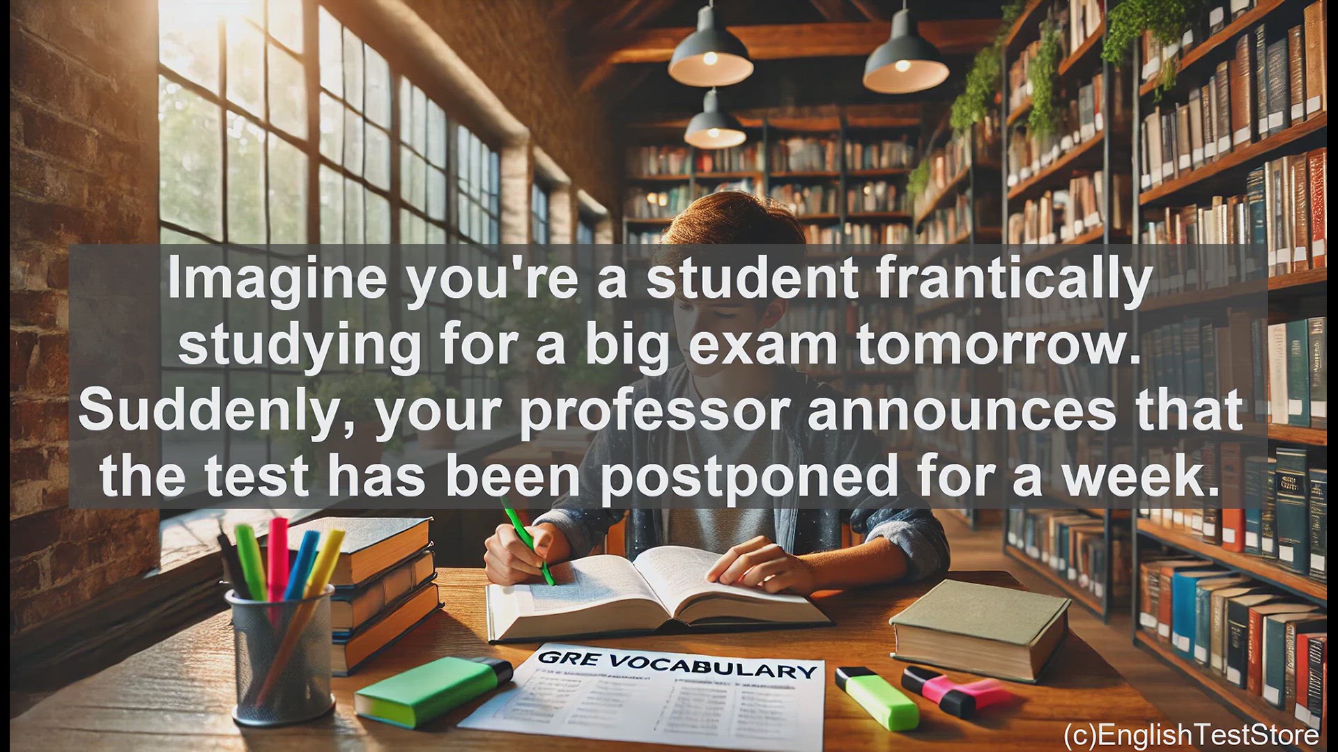 'Video thumbnail for GRE Vocabulary Lesson: Reprieve - Temporary Relief from Pressure'