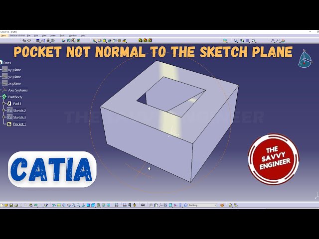Video thumbnail for CATIA | How to Create a Pocket Not Normal to the Sketch Plane (2025)