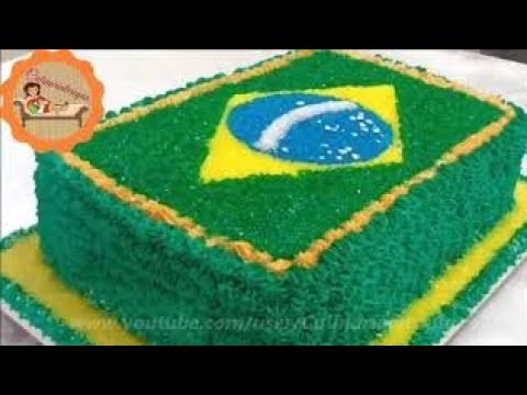 'Video thumbnail for BOLO DECORADO BANDEIRA DO BRASIL'