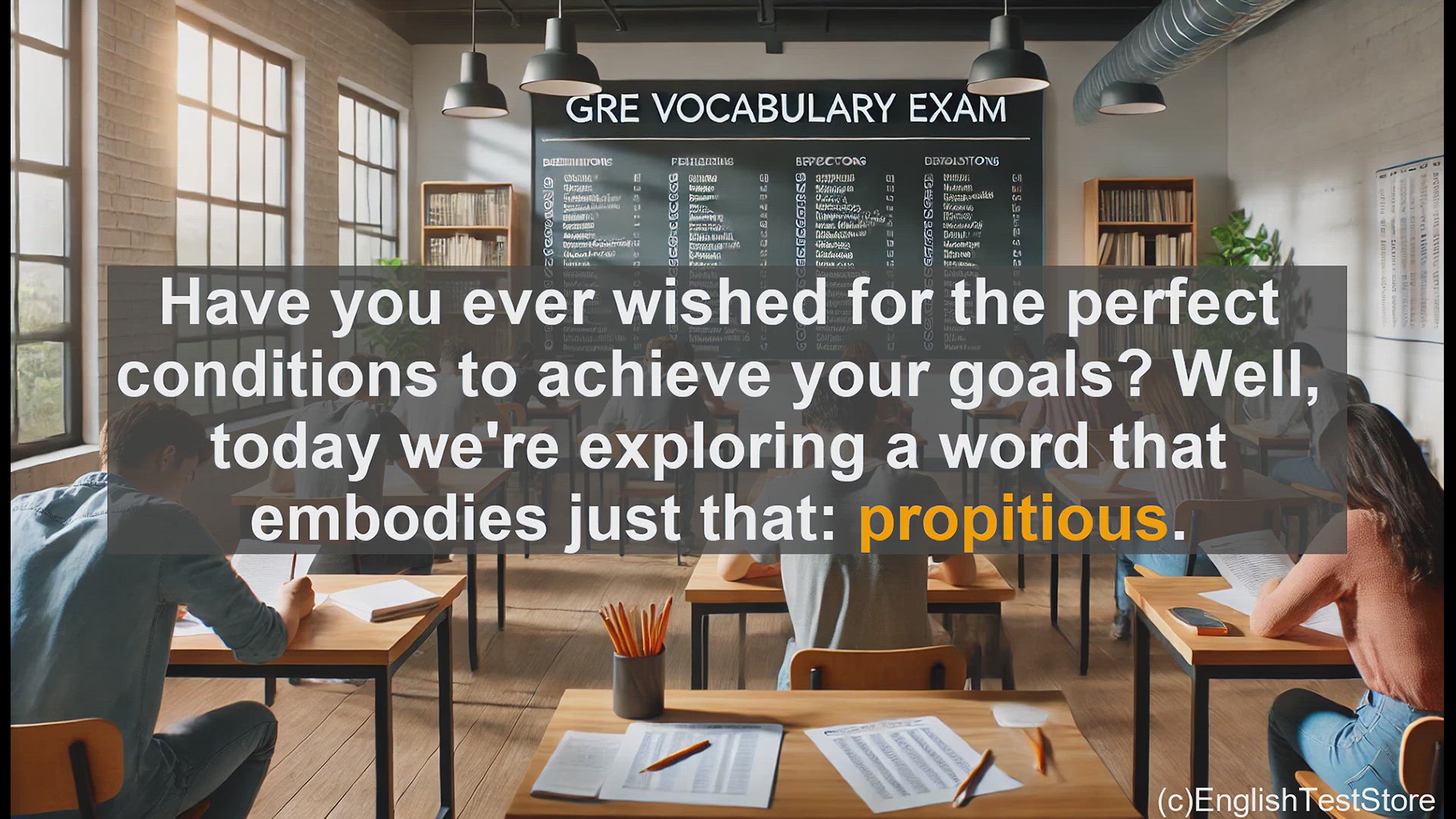 'Video thumbnail for GRE Vocabulary Lesson: Unlocking the Power of Propitious - Achieving Success in Favorable Conditions'