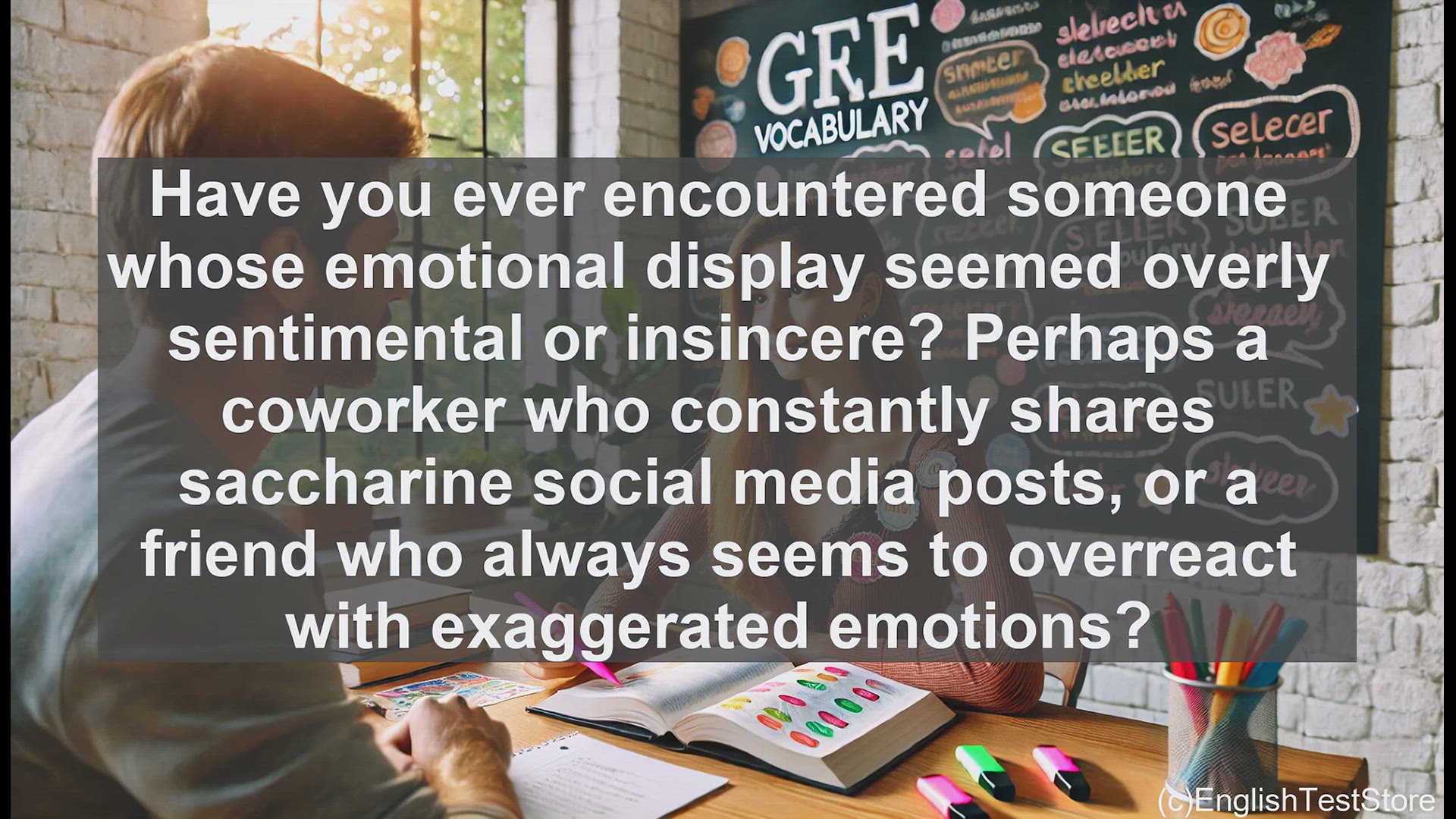 'Video thumbnail for GRE Vocabulary Lesson: Exploring the Meaning of Mawkish - Excessive Sentimentality Unmasked'
