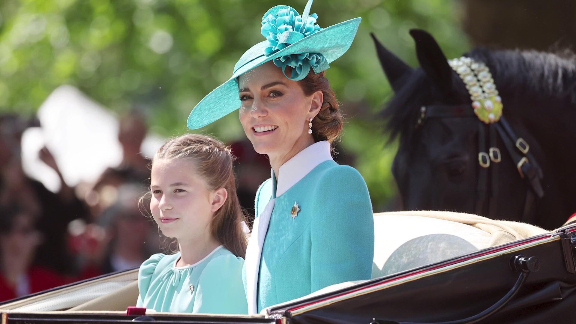 'Video thumbnail for Kate And Charlotte's Close Bond Was Impossible To Miss During Trooping The Colour 2025'