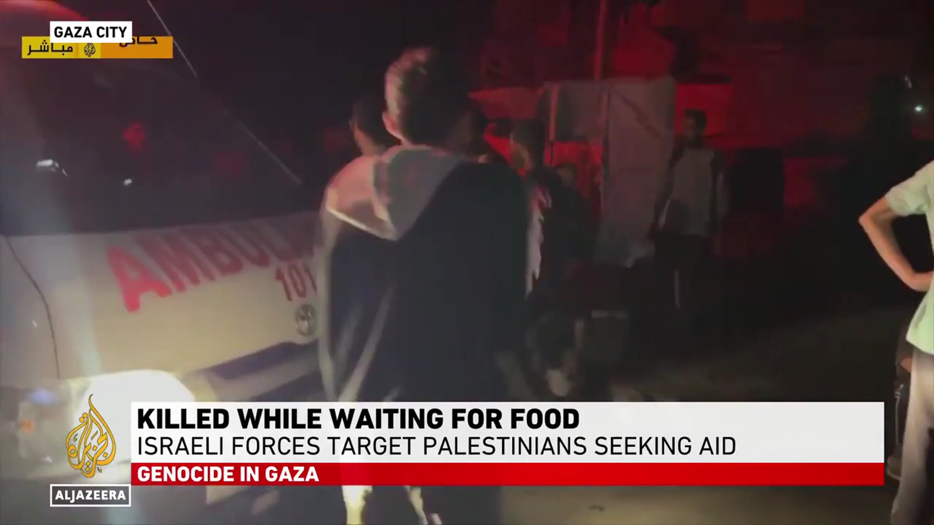 'Video thumbnail for Israeli forces target Palestinians seeking aid in Gaza'