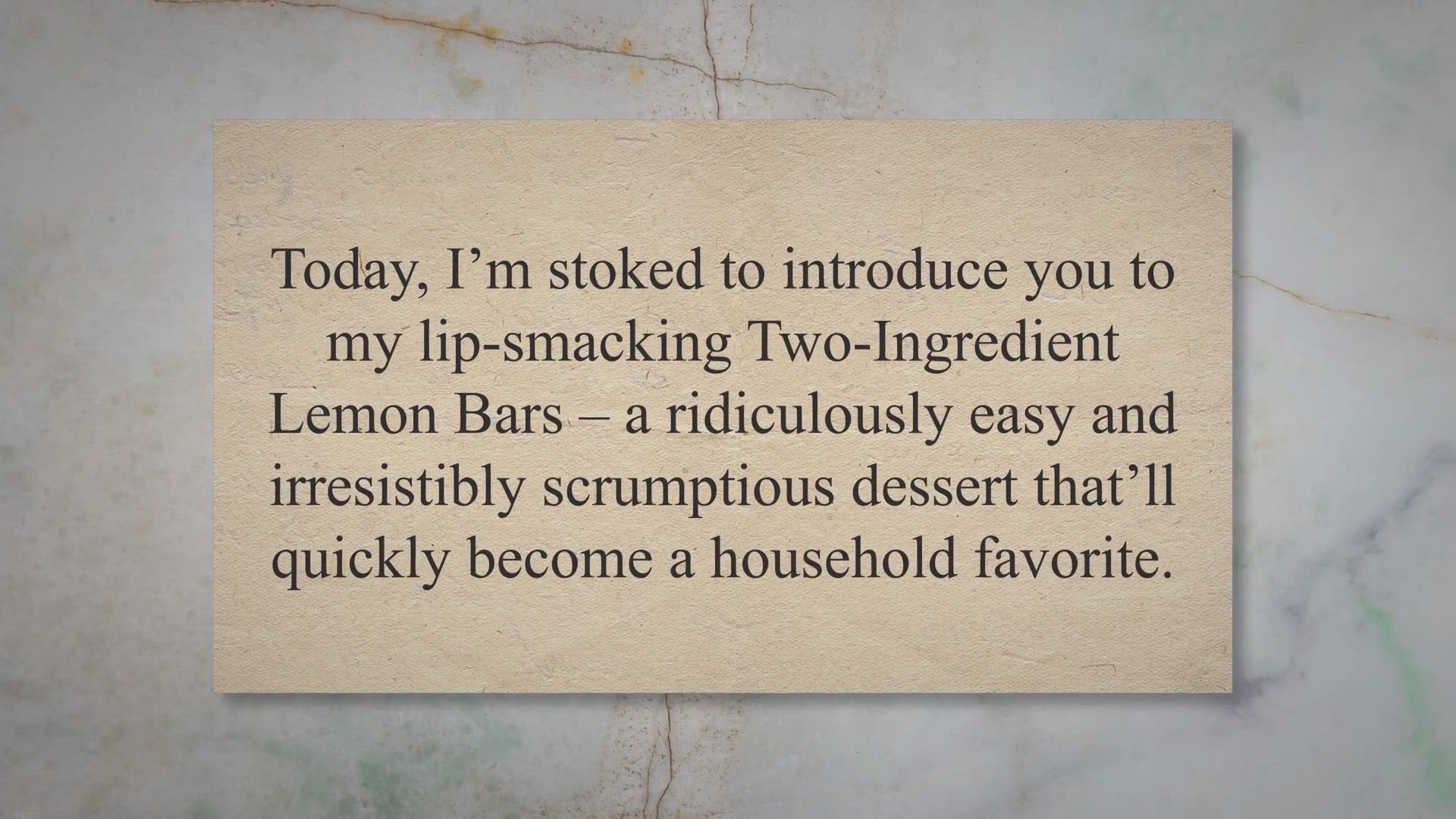 Video thumbnail for Two ingredient lemon bars