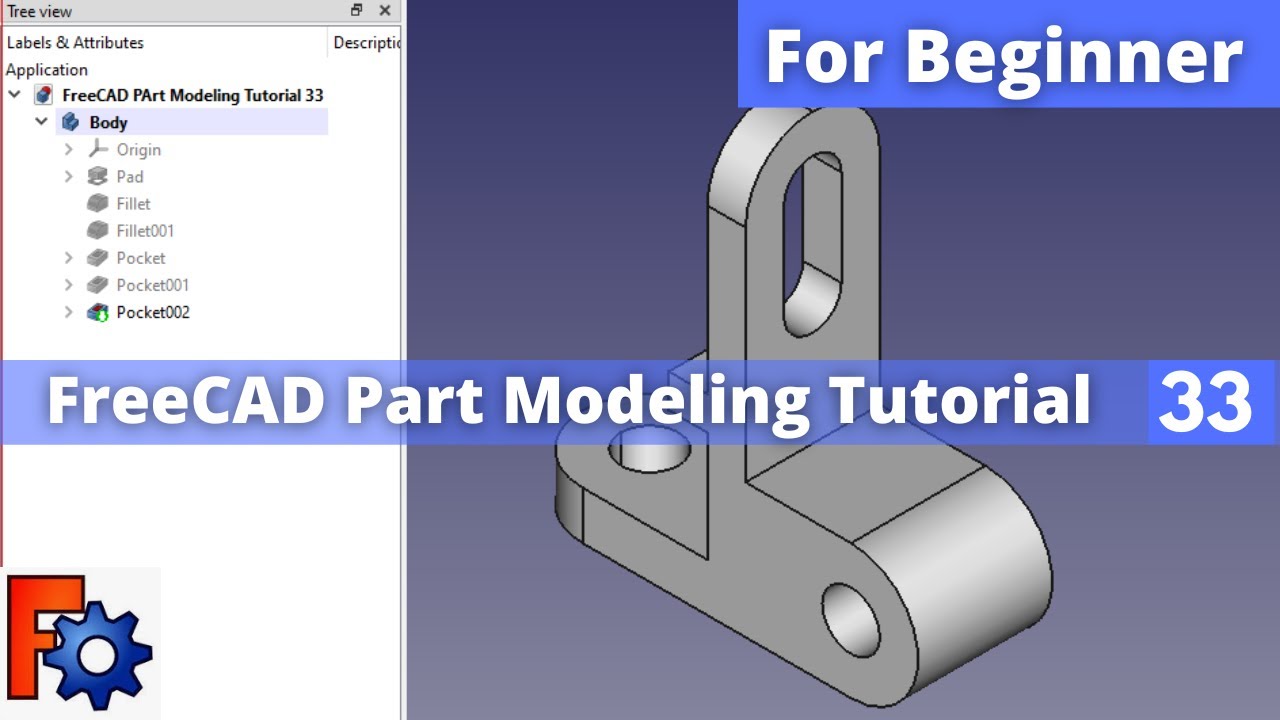 'Video thumbnail for FreeCAD Part Modeling Tutorial 33 | FreeCAD Tutorial | FreeCAD Part Design | Mechnexus |'
