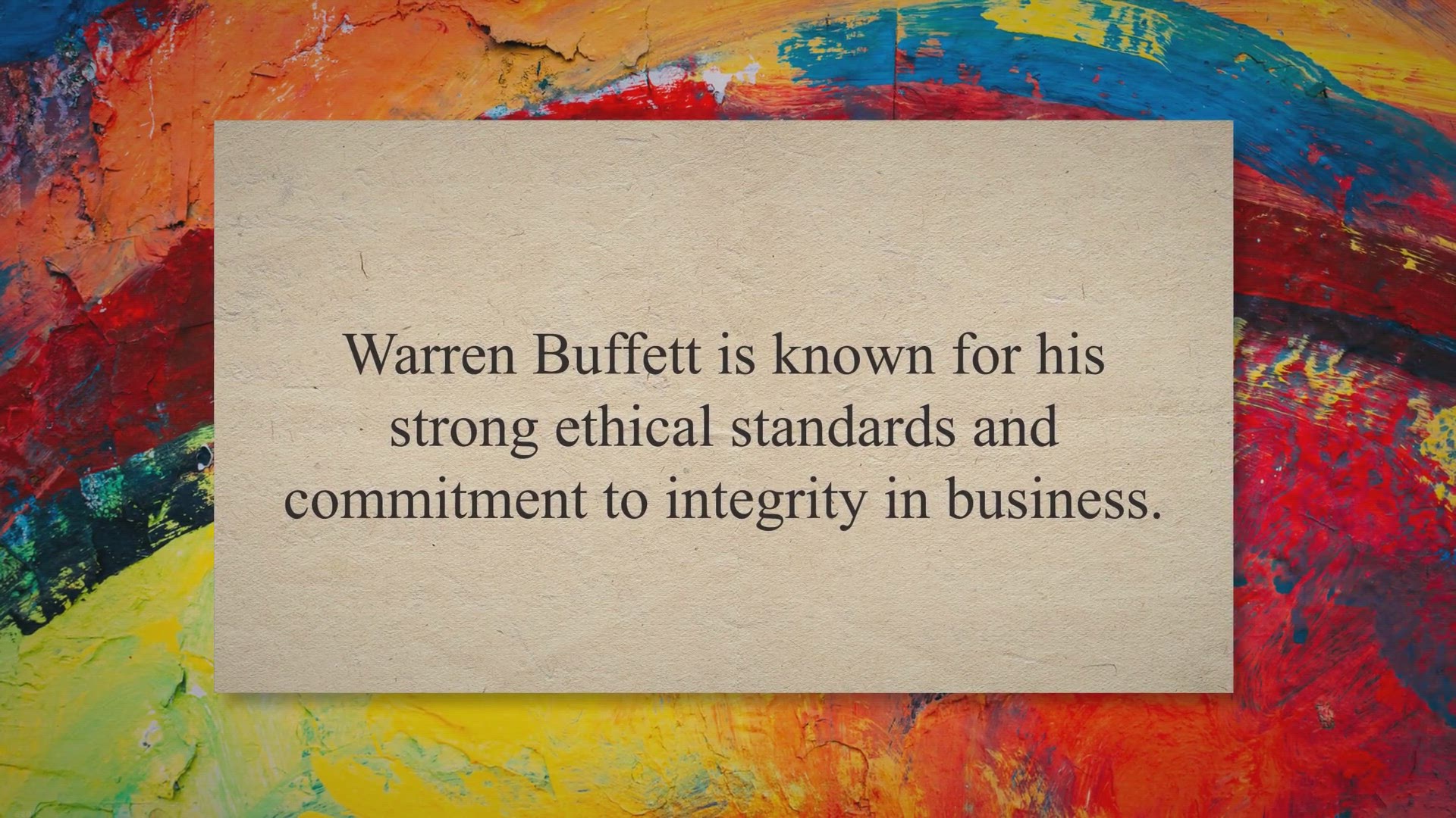 'Video thumbnail for Warren Buffett on the Importance of Ethics in Business:'