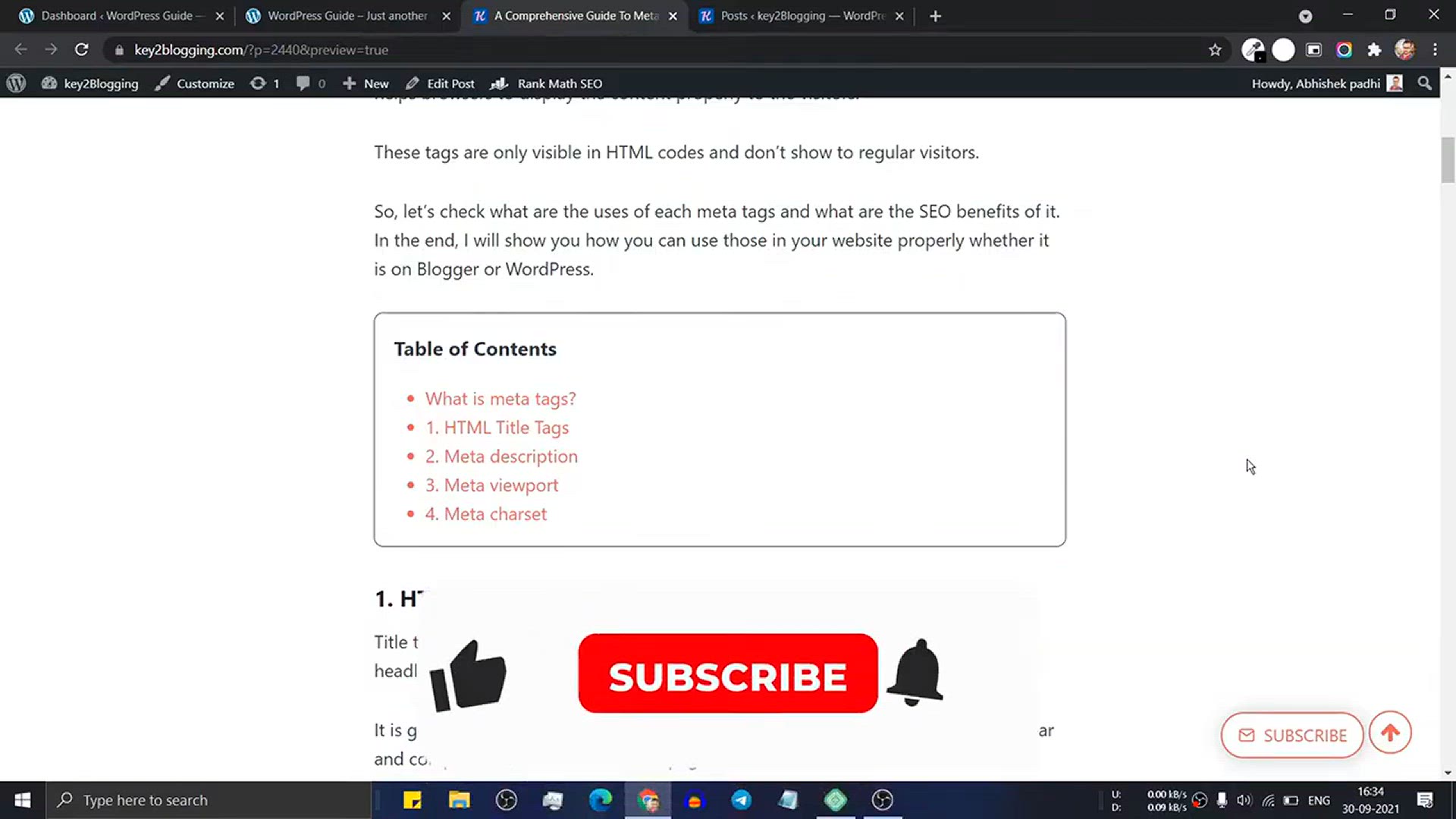 'Video thumbnail for How To Add A Table of Contents in WordPress _ (Manual _ Automatic)'