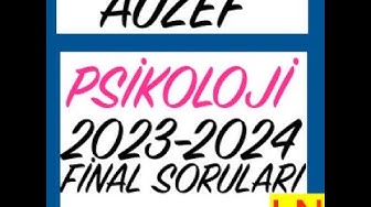 'Video thumbnail for Psikoloji 2023-2024 Final Soruları'