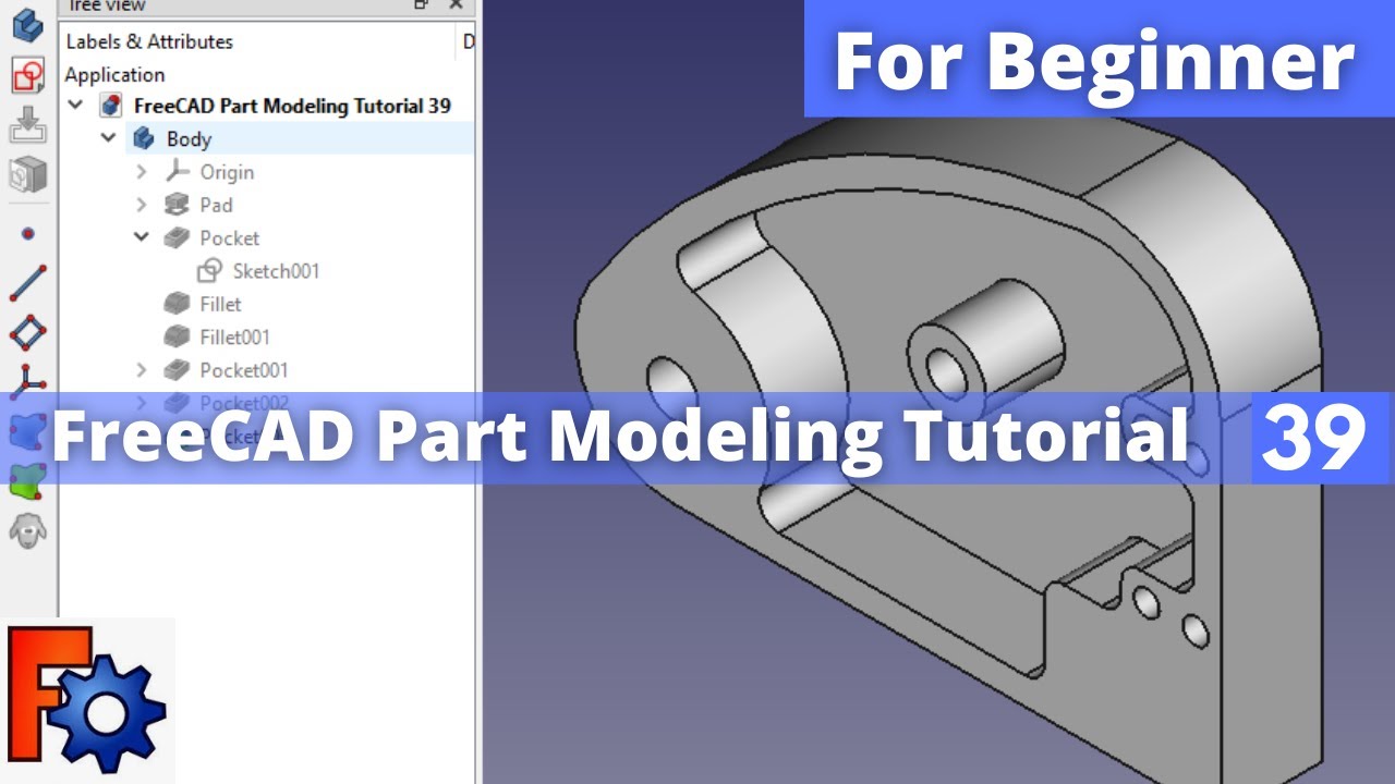 'Video thumbnail for FreeCAD Part Modeling Tutorial 39 | FreeCAD Tutorial | FreeCAD Part Design | Mechnexus |'