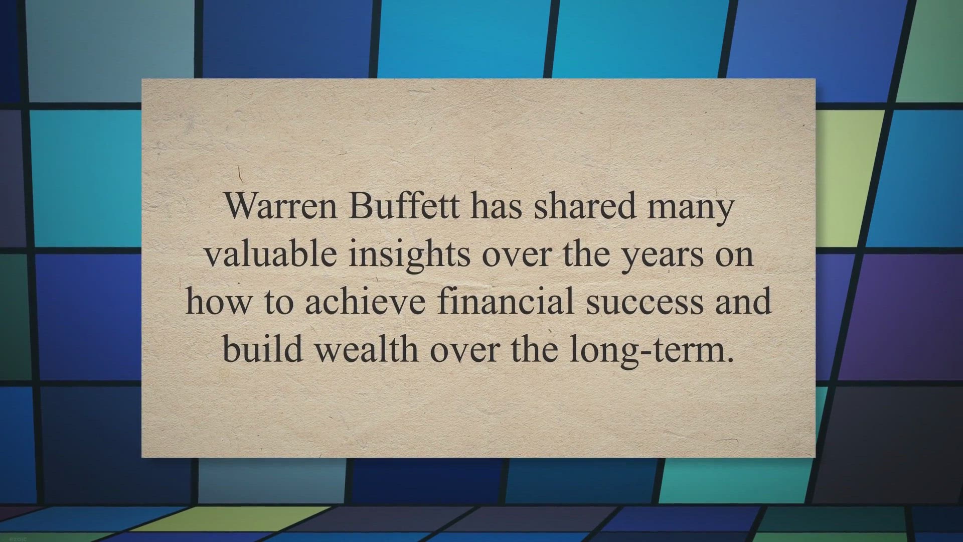 'Video thumbnail for Warren Buffett's Best Financial Advice:'