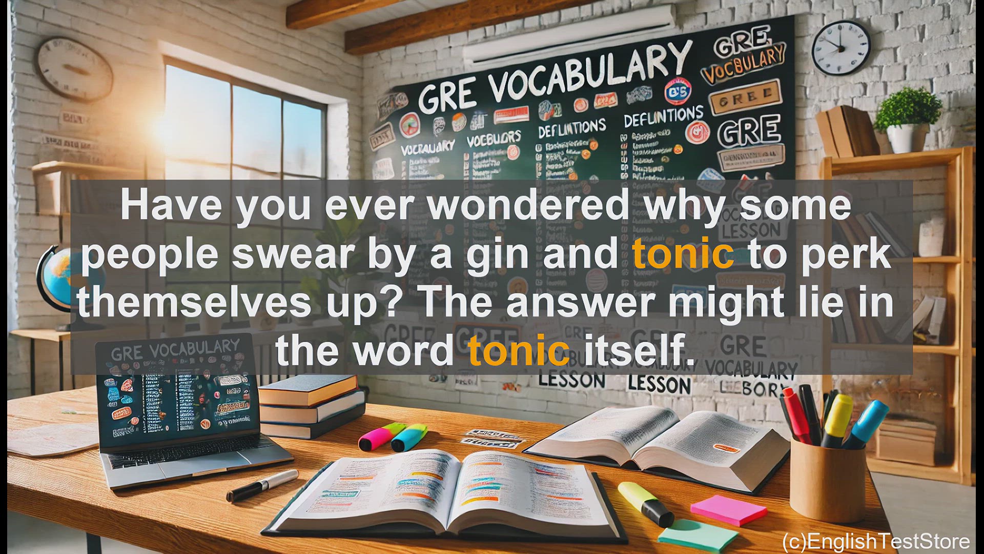 'Video thumbnail for GRE Vocabulary Lesson: Exploring the Multifaceted Word 'Tonic''