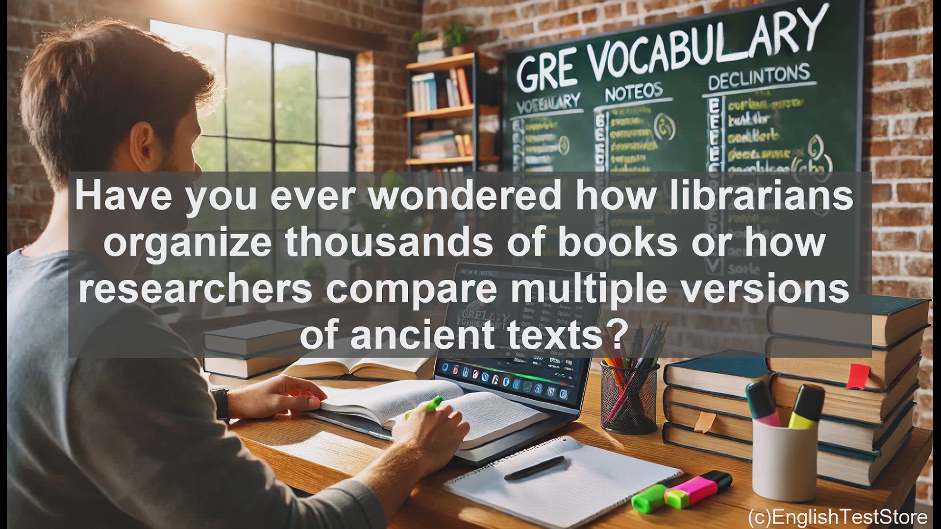 'Video thumbnail for GRE Vocabulary Lesson: The Power of Collation - Organizing Information and Comparing Texts'