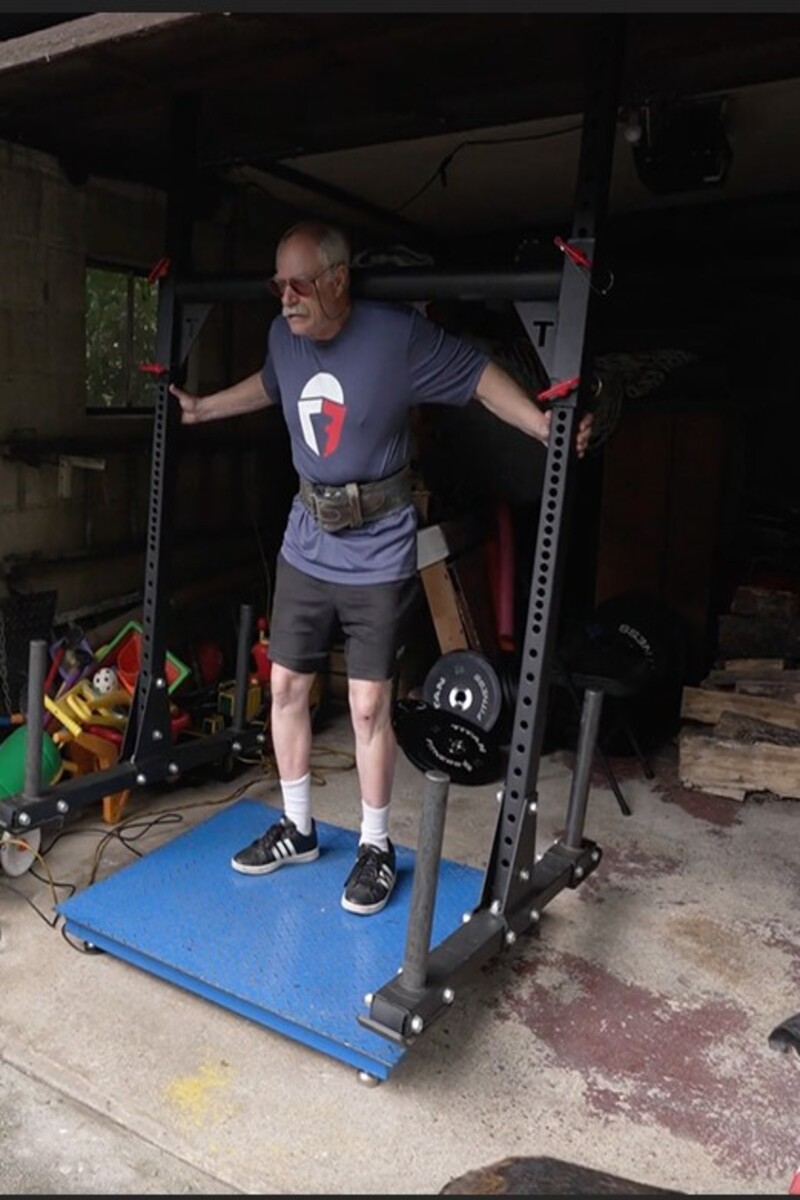 'Video thumbnail for Oldest person to 10m yoke carry (male) - Robert Herbst at the age of 65 years and 123 days old'