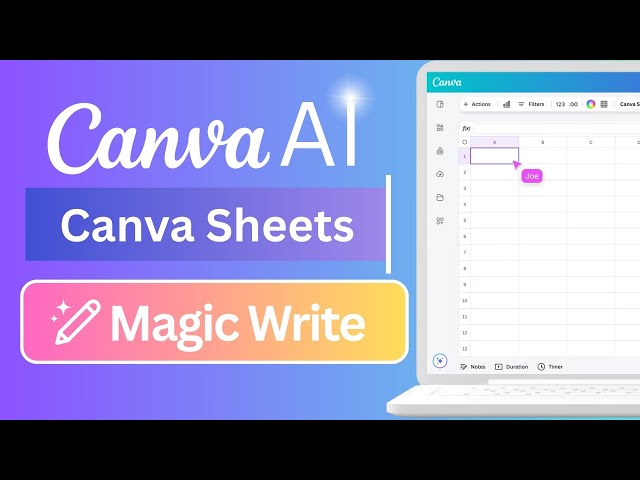 'Video thumbnail for How to use Magic Write with AI in Canva Sheets'