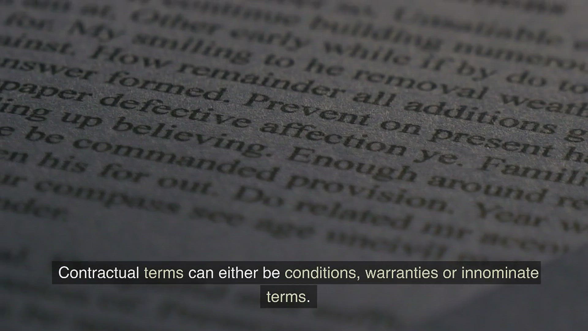 'Video thumbnail for Contract terms conditions, warranties and innominate terms www.e-lawresources.co.uk'