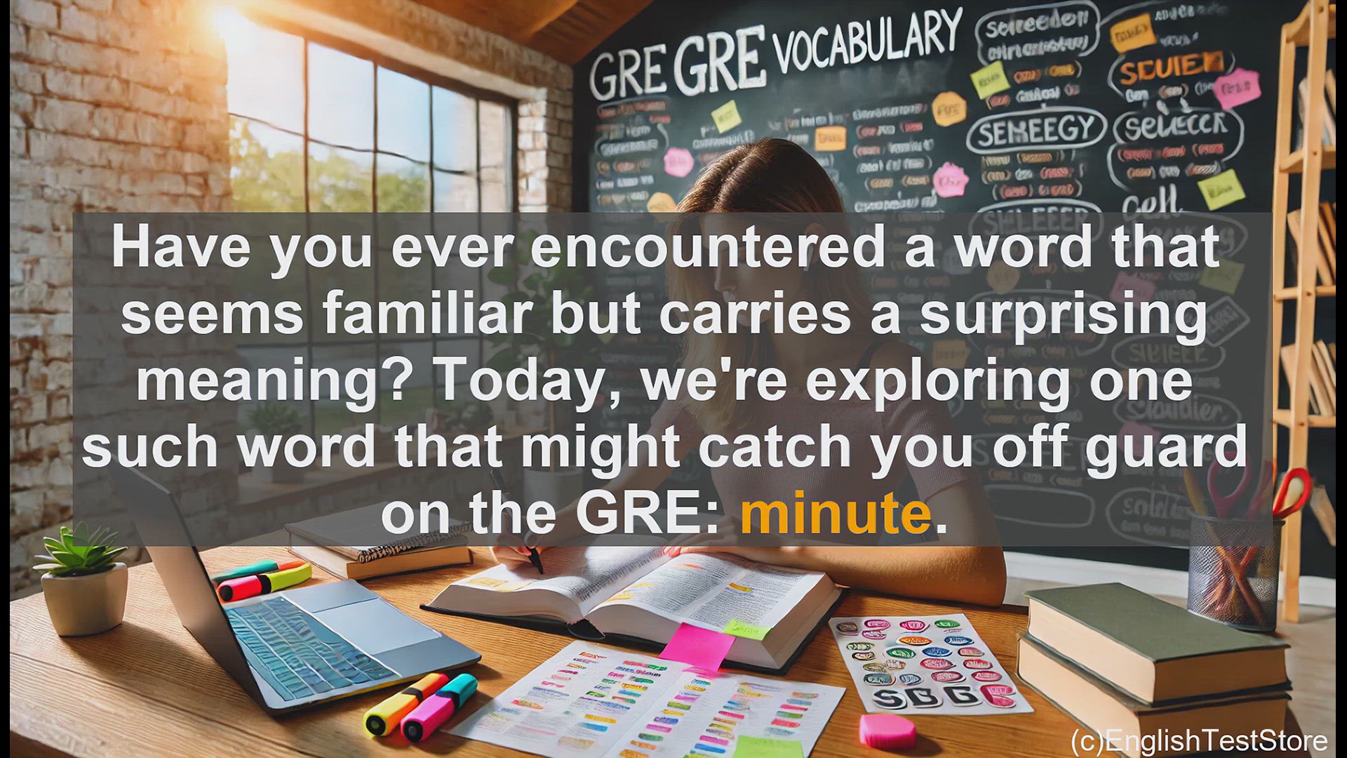 'Video thumbnail for GRE Vocabulary Lesson: Minute Matters - Exploring the Surprising Meanings of a Familiar Word'