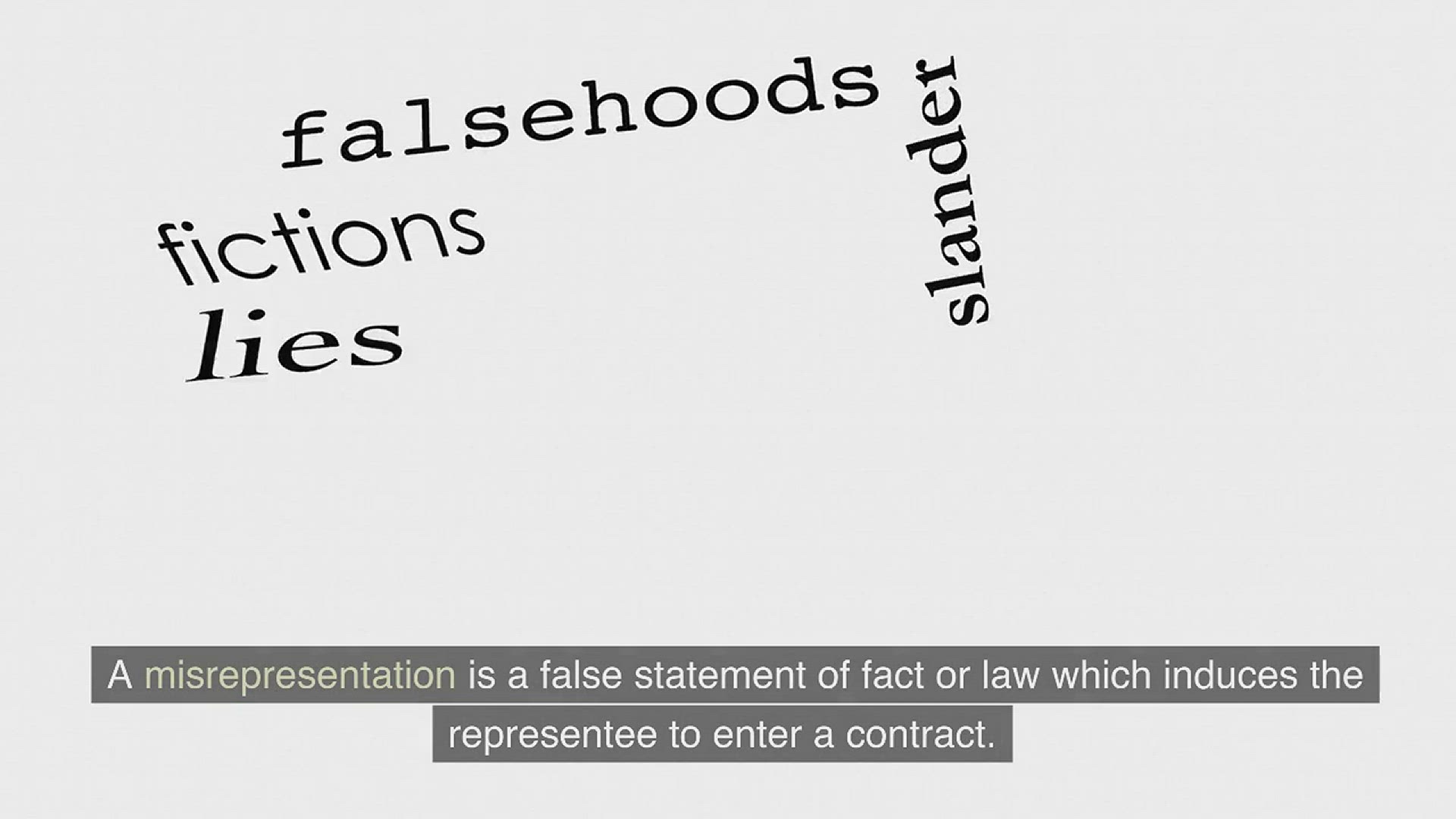 'Video thumbnail for Misrepresentation - Contract law www.e-lawresources.co.uk'