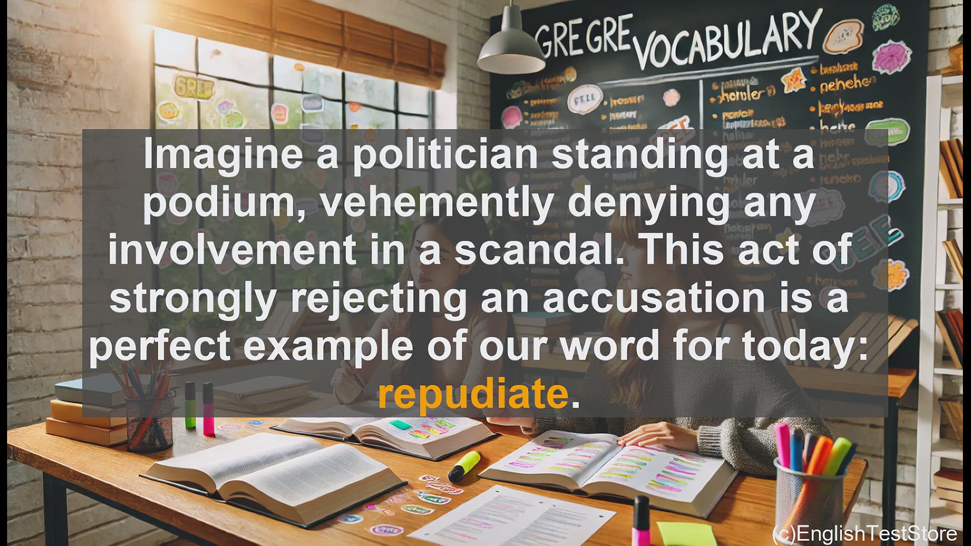 'Video thumbnail for GRE Vocabulary Lesson: Repudiate - Rejecting with Conviction'